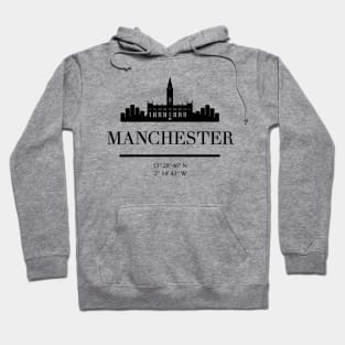 MANCHESTER ENGLAND BLACK SILHOUETTE SKYLINE ART Hoodie